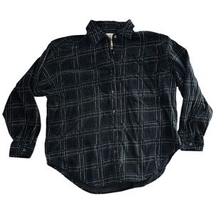 Quizz Woman Velvety Plaid Button Up Long Sleeve Shirt Size 22